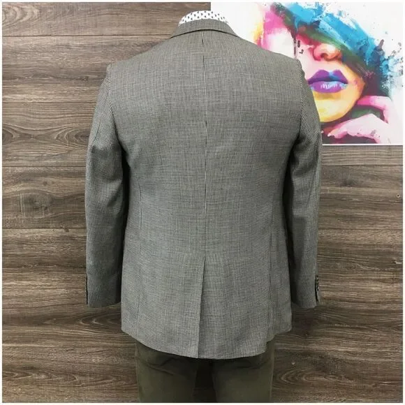 NORDSTROM Mens Blazer Sport Coat Casual Jacket‎ Size 40L Wool Silk Suit